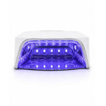Reflective interior of AuraLux cordless nail lamp showing full hand curing coverage and LED placement