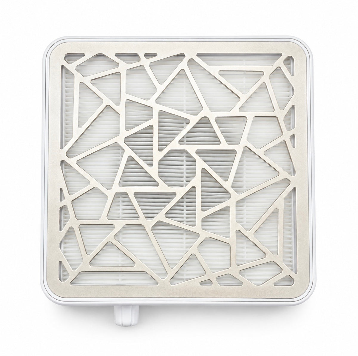 Beauty Tech Innovations professional nail dust collector with geometric meta grille and replaceable filter, top view 