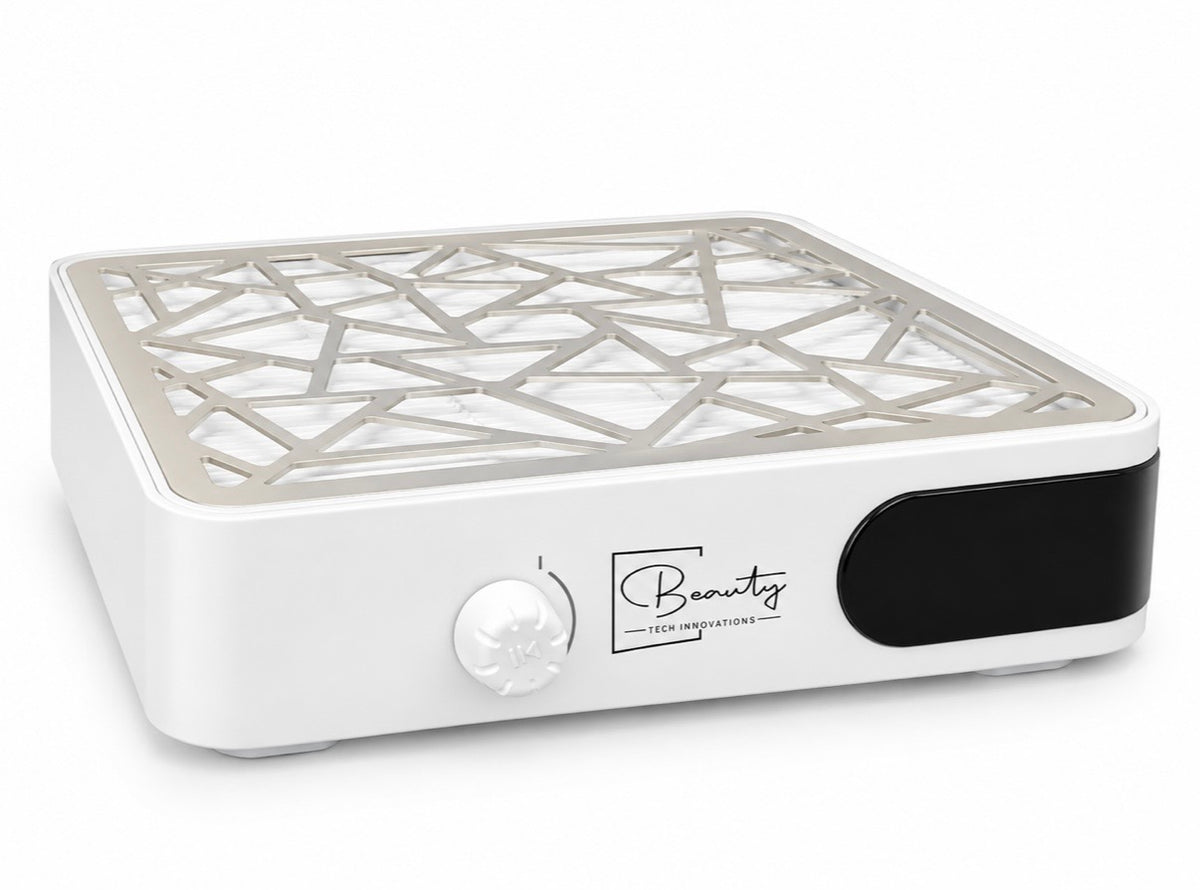 beauty tech innovations professional nail dust collector with adjustable control and geometric metal filter grille