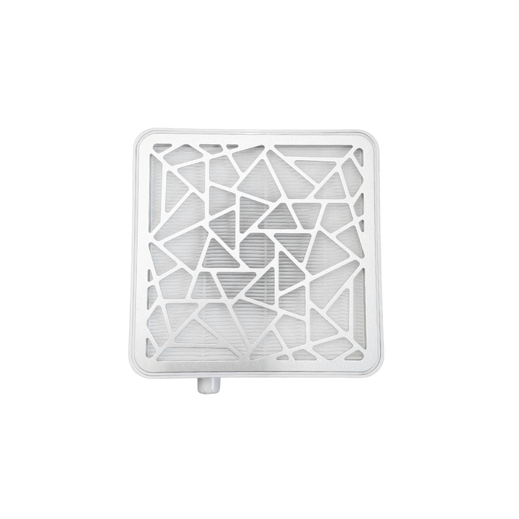 Overhead view of WhisperGrip cordless nail dust collector for nail technicians